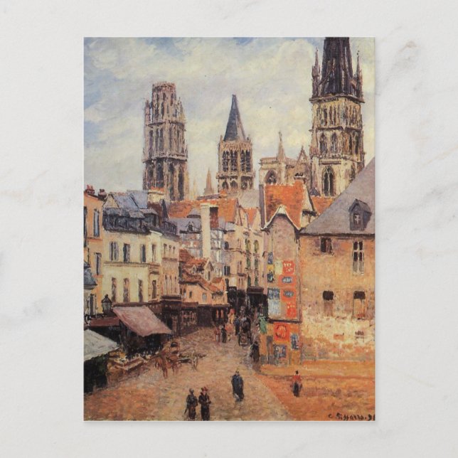 Rue de l'epicerie at Rouen, on a Grey Morning Postcard (Front)