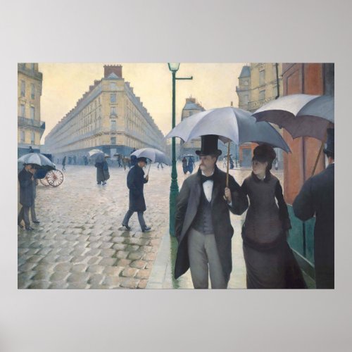 Rue de Paris temps de pluie by Gustave Caillebott Poster