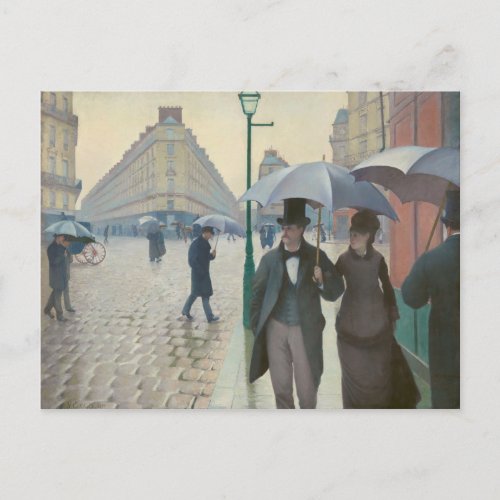 Rue de Paris Temps de Pluie by Gustave Caillebotte Postcard