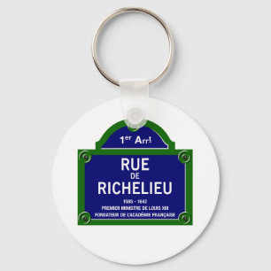 Rue de Richelieu, Paris Street Sign Keychain