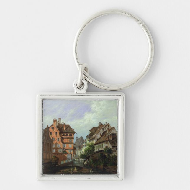 Rue des Tanneurs, Colmar, 1875 Keychain (Front)