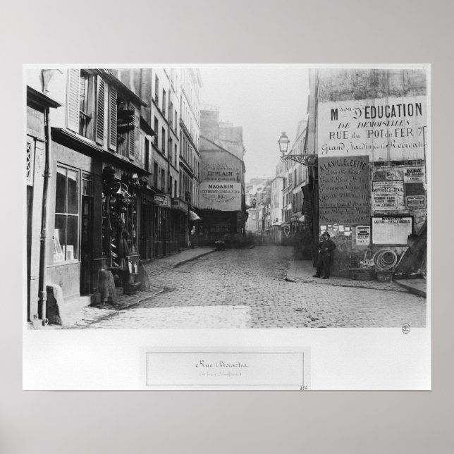 Rue Descartes, from the Rue Mouffetard, Paris Poster (Front)