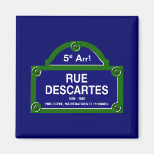 Rue Descartes, Paris Street Sign Magnet