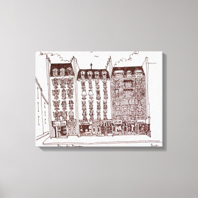 Rue du Dragon, Saint-Germain-des-Pres, Paris Canvas Print (Front)