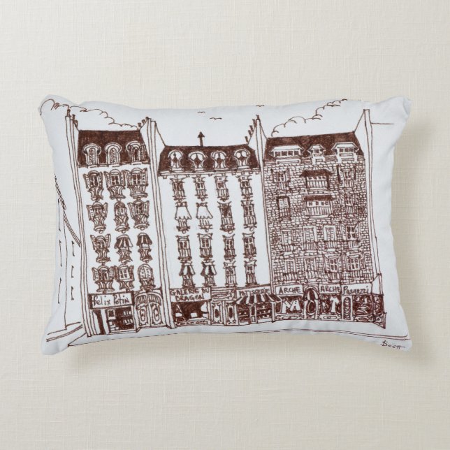 Rue du Dragon, Saint-Germain-des-Pres, Paris Decorative Pillow (Front)