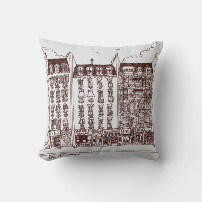 Rue du Dragon, Saint-Germain-des-Pres, Paris Throw Pillow (Front)