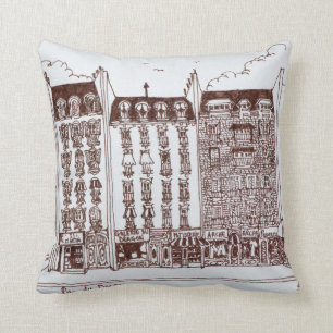 Rue du Dragon, Saint-Germain-des-Pres, Paris Throw Pillow