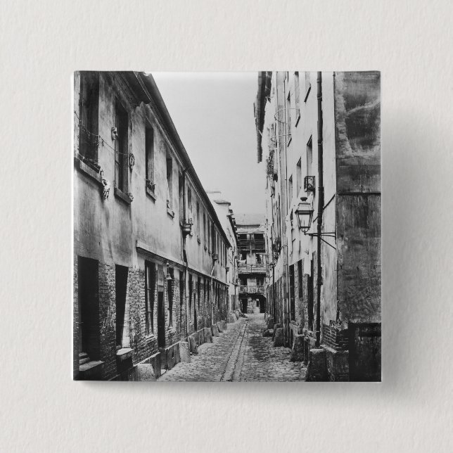 Rue du Fer-a-Moulin, Paris, 1858-78 Pinback Button (Front)