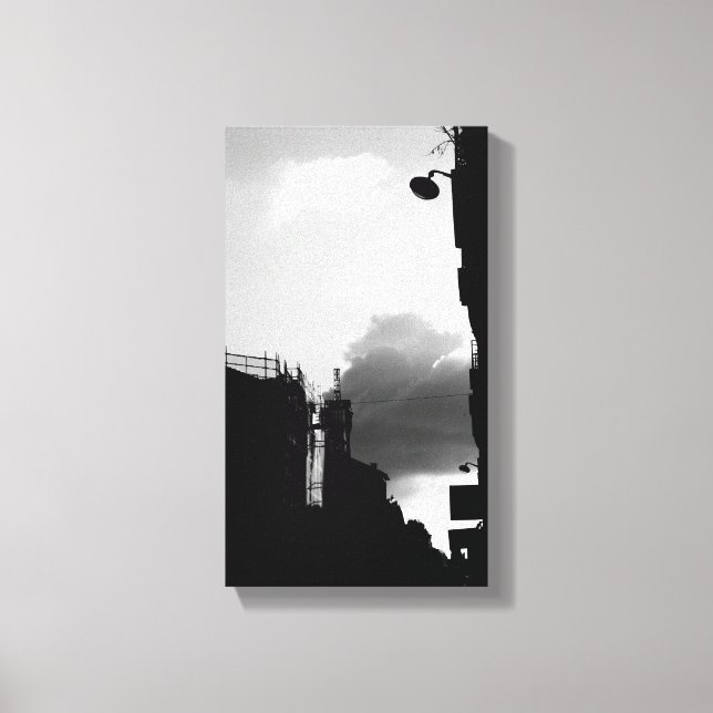 Rue Gassendi Paris Black White Photography Canvas Print (Front)