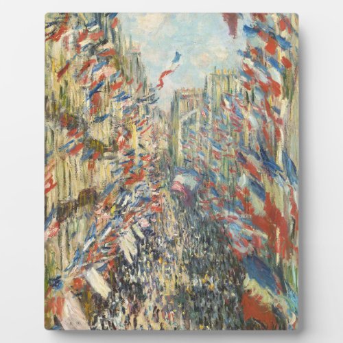 Rue Montorgueil Painting By Claude Monet Plaque