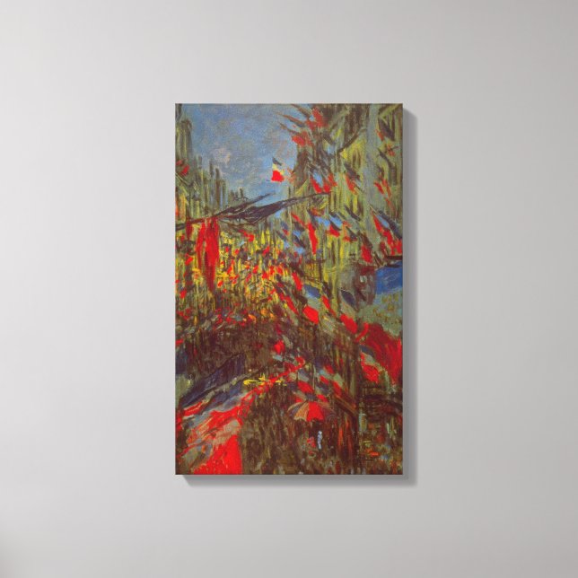 Rue Montorgueil with Flags by Claude Monet Canvas Print (Front)