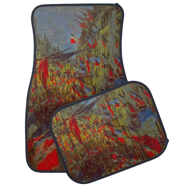 Rue Montorgueil with Flags by Claude Monet Car Mat (Set)