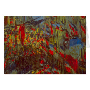 Rue Montorgueil with Flags by Claude Monet Cards