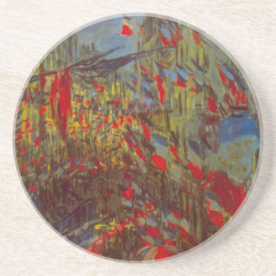 Rue Montorgueil with Flags by Claude Monet Coaster