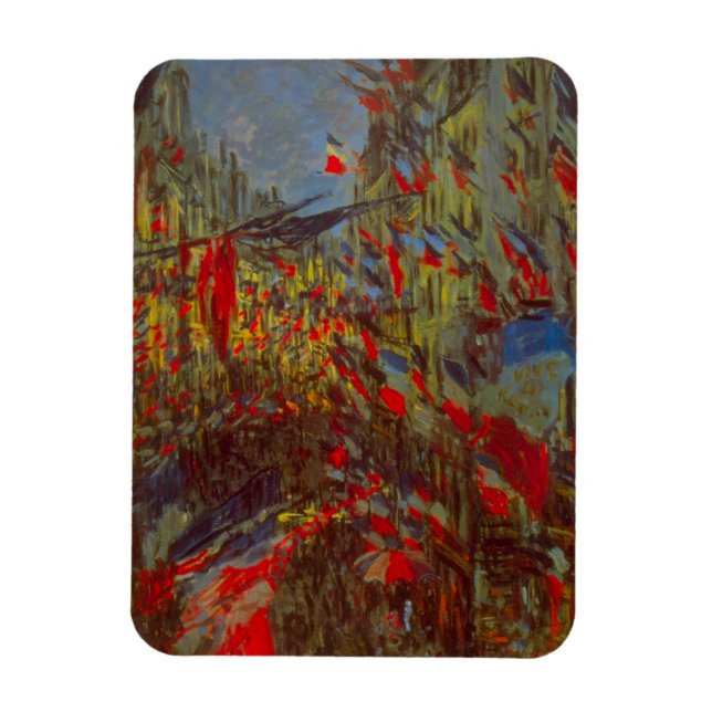 Rue Montorgueil with Flags by Claude Monet Magnet (Vertical)