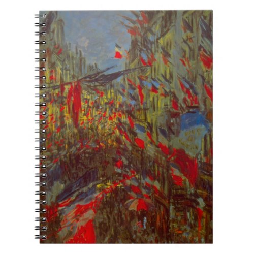 Rue Montorgueil with Flags by Claude Monet Notebook