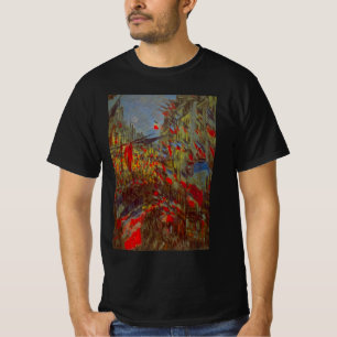 Rue Montorgueil with Flags by Claude Monet T-Shirt