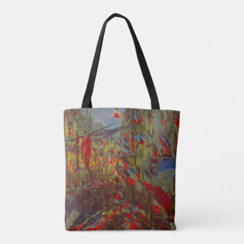 Rue Montorgueil with Flags by Claude Monet Tote Bag