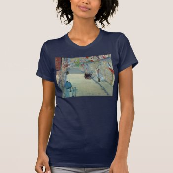 Rue Mosnier With Flags France Manet Art Painting T-shirt by Then_Is_Now at Zazzle