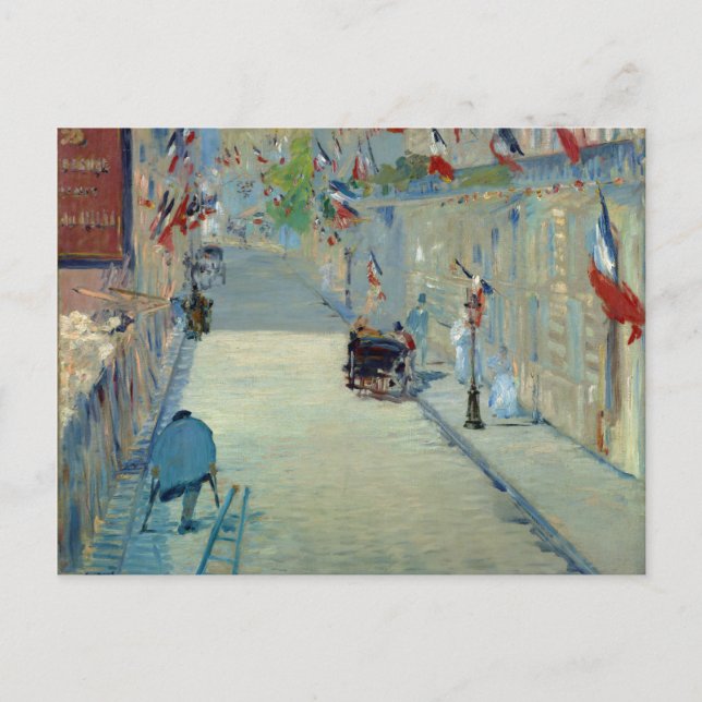 Rue Mosnier with Flags Manet French France Art Postcard (Front)