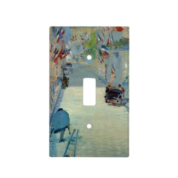 Rue Mosnier With Flags Manet Painting Switch Cover by Then_Is_Now at Zazzle