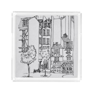 Rue Saint-Julien-le-Pauvre Paris, France Acrylic Tray