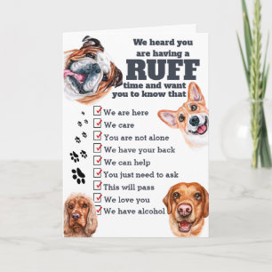 Ruff time get well soon checklist from all of us card