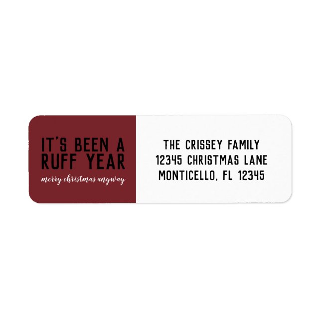 Ruff Year 2020 Merry Christmas anyway Label (Front)