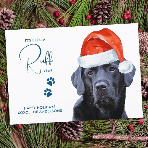 Ruff Year in Review Cute Labrador Retriever Dog Holiday Card