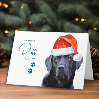 Ruff Year In Review Labrador Retriever Dog Lover Holiday Card by BlackDogArtJudy at Zazzle