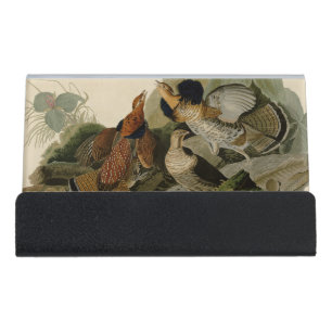 Ruffed Grouse Audubon Game Bird Desk Business Card Holder