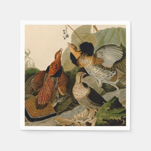 Ruffed Grouse Audubon Game Bird Paper Napkins