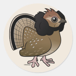 Birdorable Ruffed Grouse Round Sticker