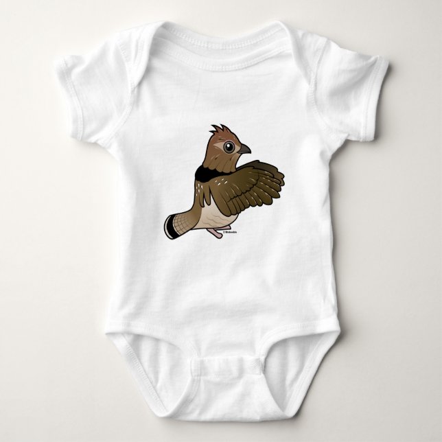 Ruffed Grouse (drumming) Baby Bodysuit (Front)