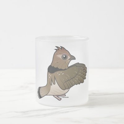 Ruffed Grouse (drumming) Frosted Glass Coffee Mug