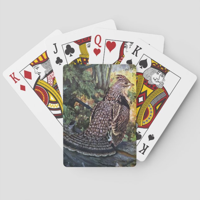 Ruffed Grouse in the Forest Poker Cards (Back)