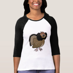 Birdorable Ruffed Grouse Ladies Raglan Fitted T-Shirt