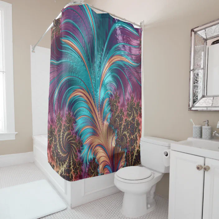 Abstract Fractal Art Shower Curtain, Fractal Shower Curtain