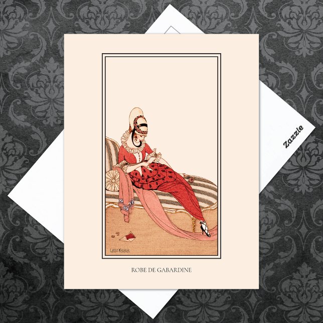 Ruffled Dress Wegener French Nouveau Fashion Postcard (Creator Uploaded)