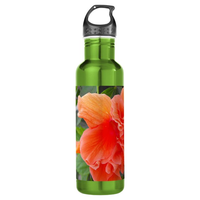 Ruffled Orange Flower Water Bottle (Front)