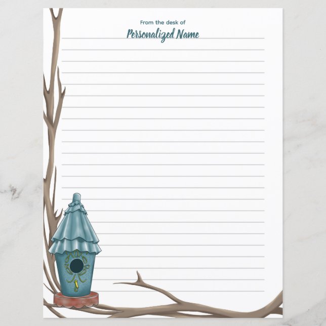 Ruffled Roof Reverie Lined Paper Sheet (Front)