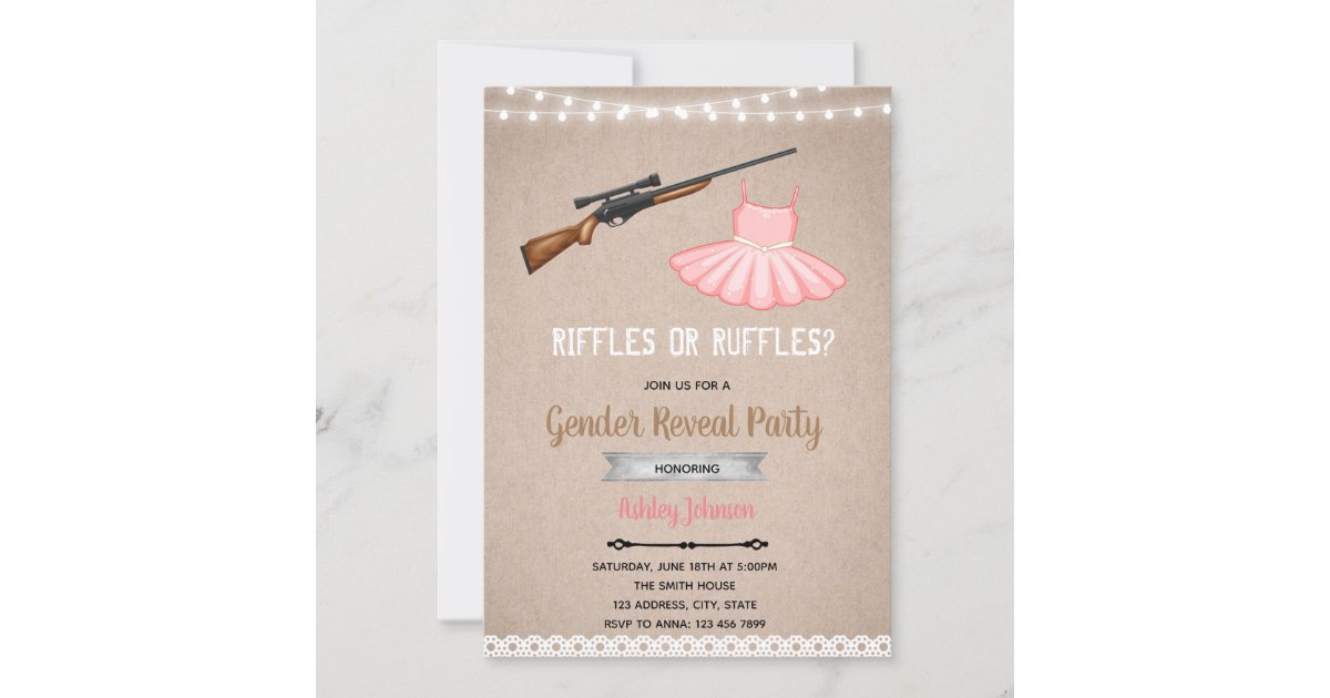 Ruffles or riffles gender reveal invitation | Zazzle