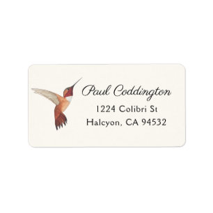 Rufous Hummingbird Address Label