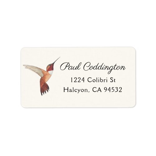 Rufous Hummingbird Address Label