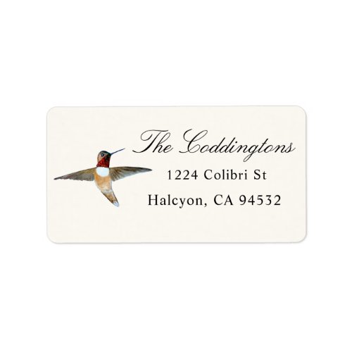 Rufous Hummingbird Address Label