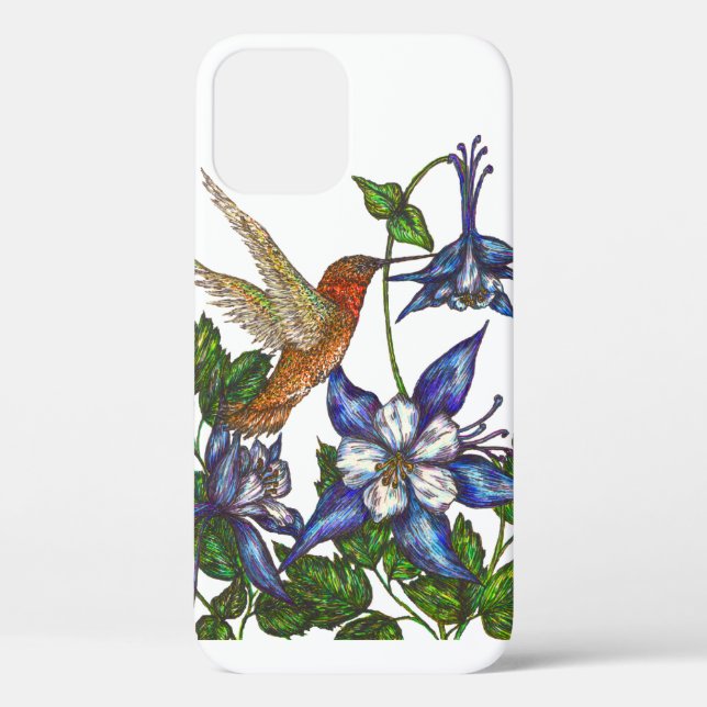 Rufous Hummingbird and Columbine Case-Mate iPhone Case (Back)