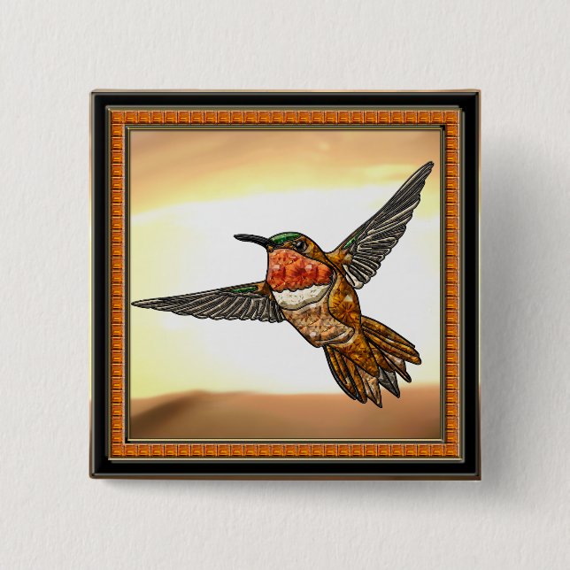 Rufous Hummingbird Button (Front)