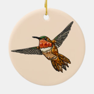 Rufous Hummingbird Ceramic Ornament