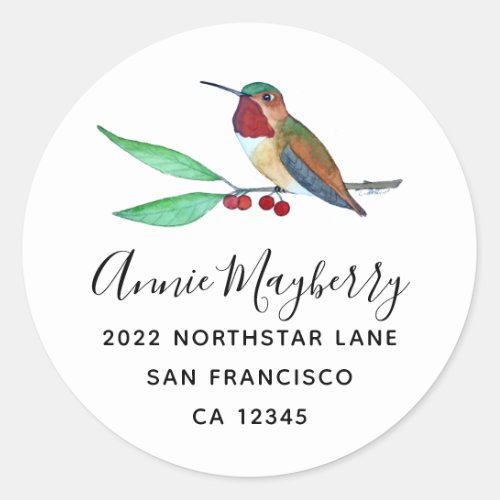 Rufous Hummingbird Classic Round Sticker