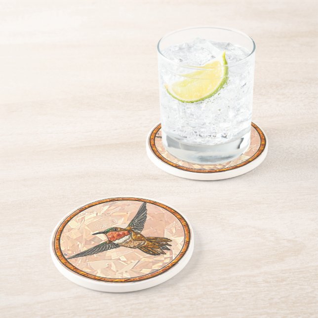 Rufous Hummingbird Drink Coaster (Side)